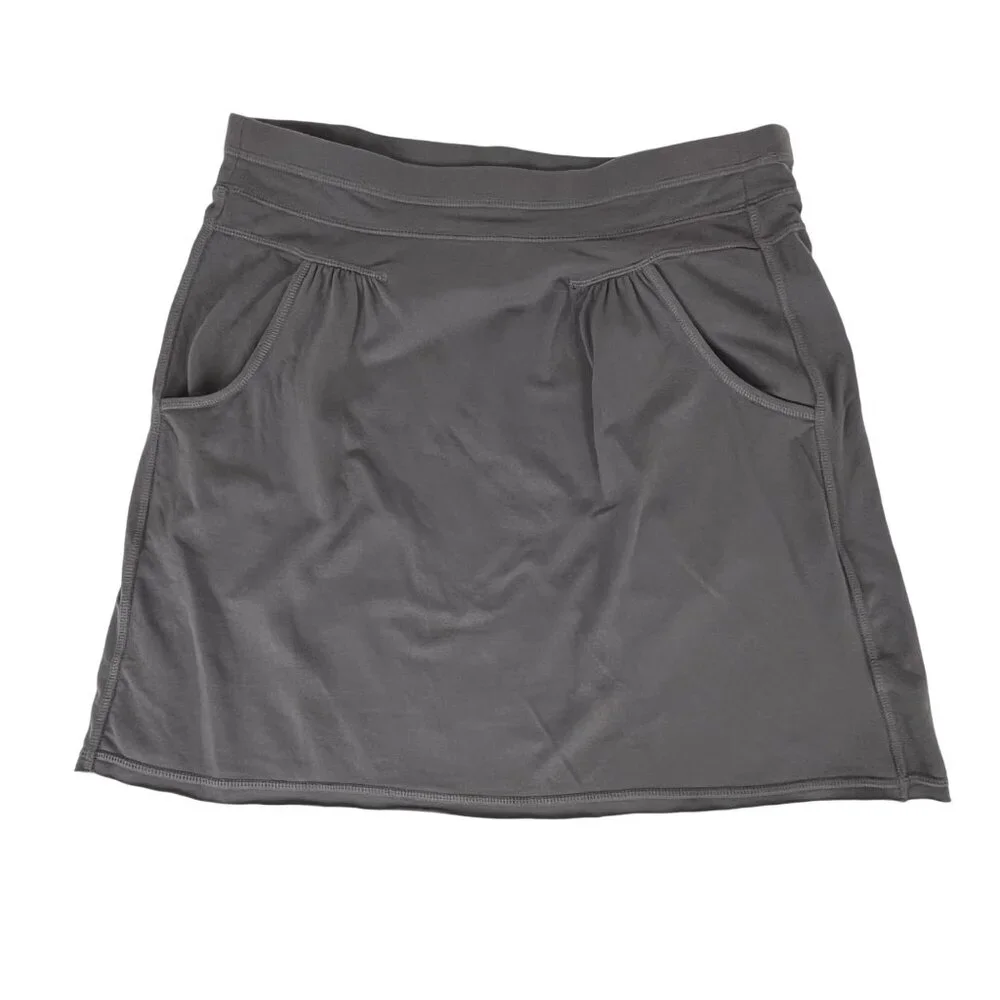 Athleta Jersey-Knit Skirt Gray with Pockets Sz. Small